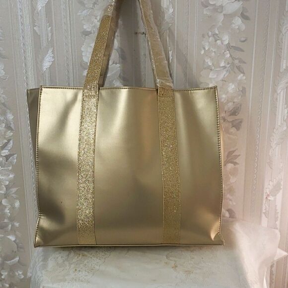 Jimmy Choo Parfums Large Gold Gliders Tote Bag New - Picture 3 of 7